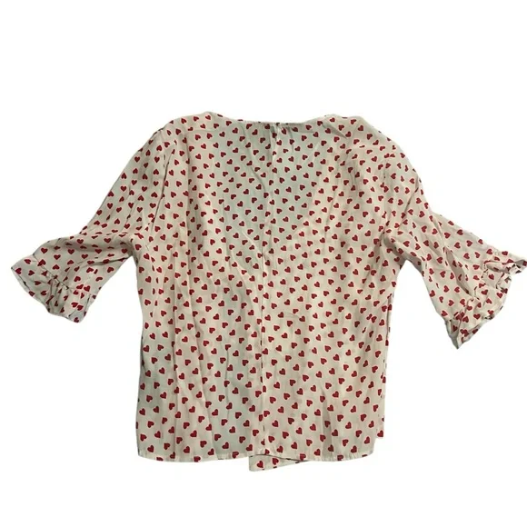 Zara Women's Blouse with Red Heart Pattern - Picture 7 of 7